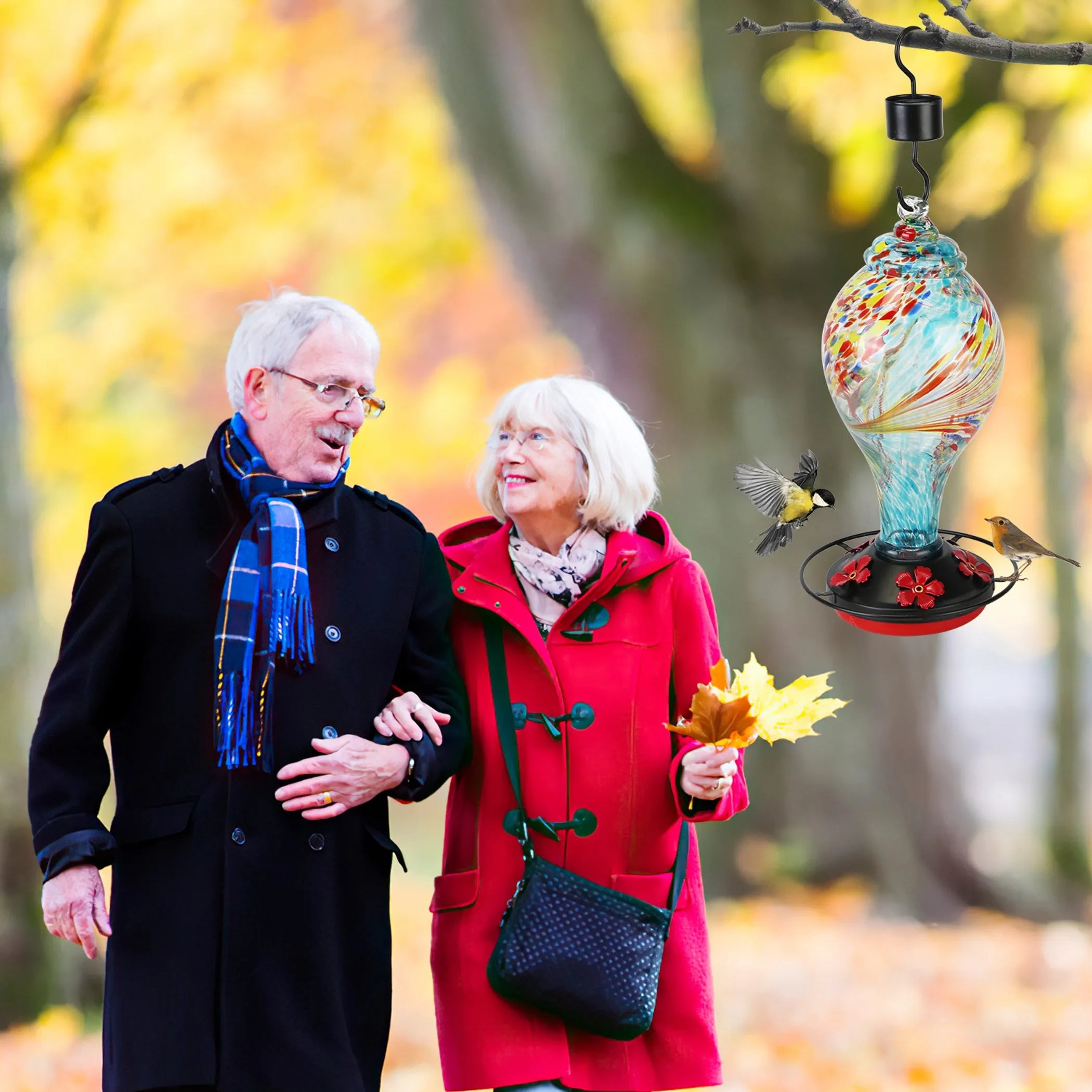 Glass Hummingbird Feeder