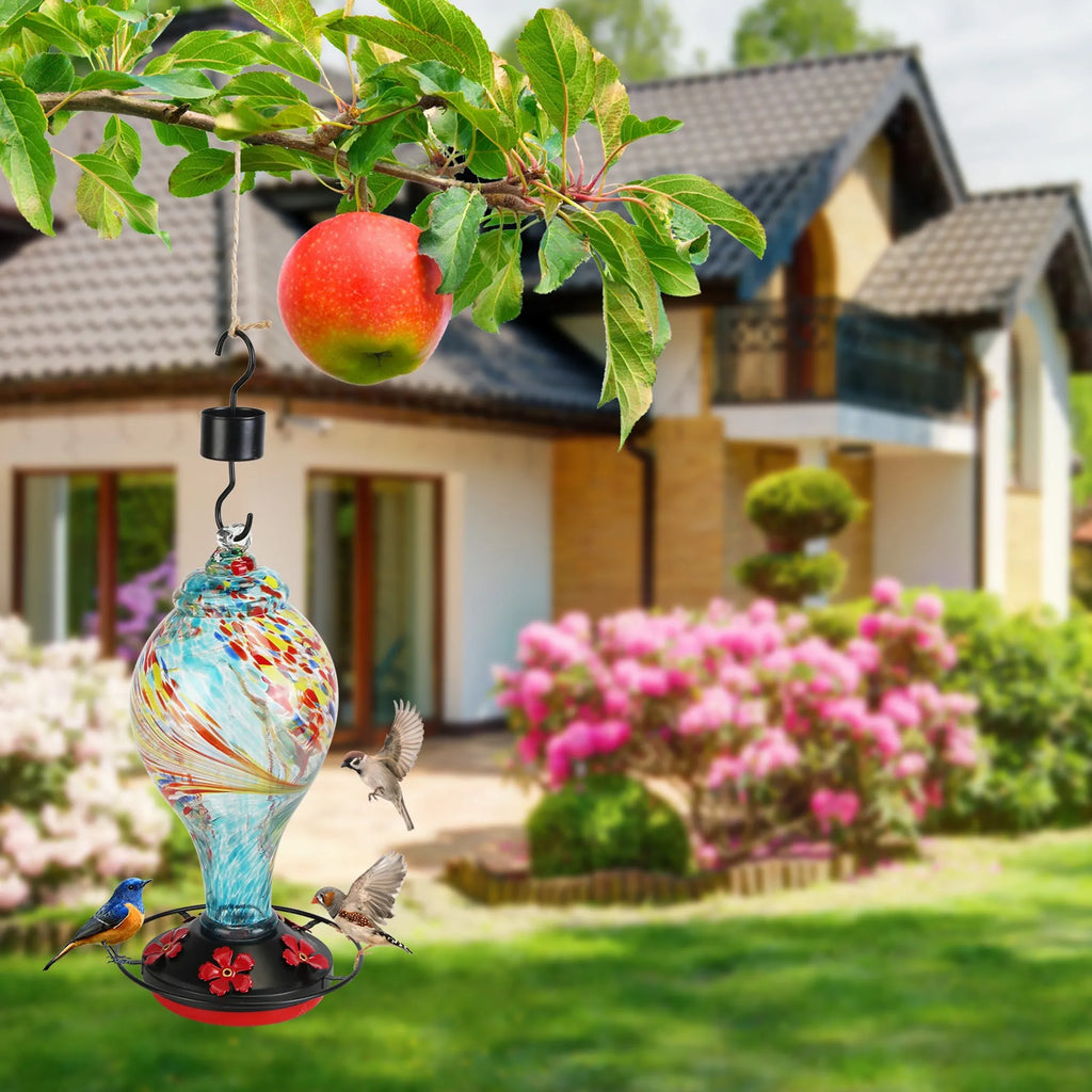 Glass Hummingbird Feeder