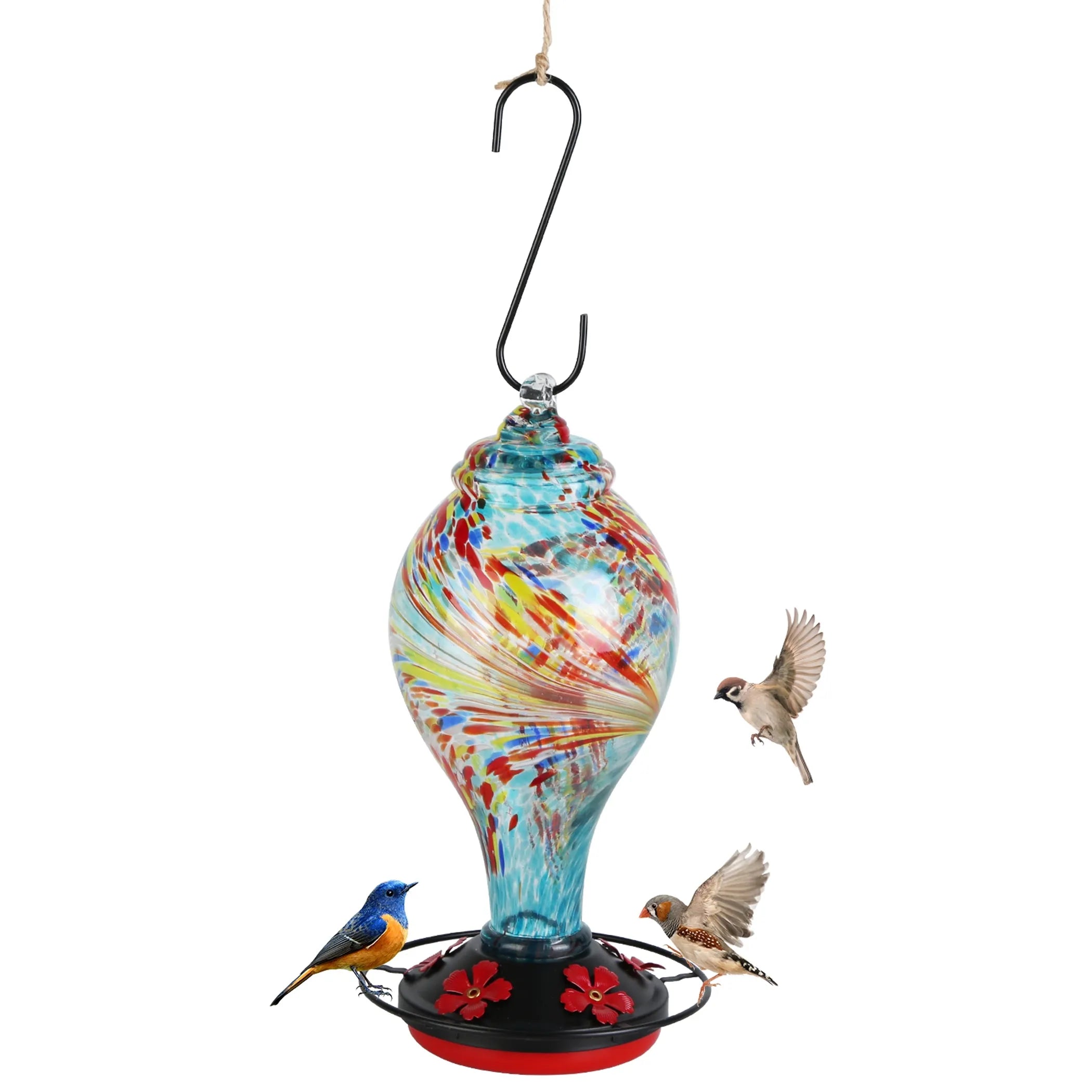 Glass Hummingbird Feeder